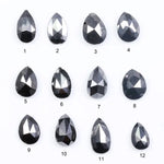 Natural Pear Cut Fancy Black Diamond Engagement Ring, how can you tell if a diamond is real, diamonds in the rough, raw diamonds, lab grown vs natural diamond, natural diamond vs lab grown.