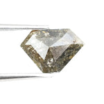 0.81 Ct pentagon cut black brown And Green natural diamond with soft depth and geometric sparkle for modern jewelry