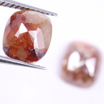 2.72 Carat Natural Cushion Shape Loose Diamond Pair Brownish Diamond Colored Pair Use For Earrings