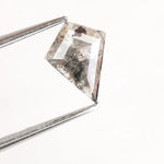 0.50 Ct Black and Grey Kite Cut Natural Diamond Bold Geometric Unique Luxury Sparkle