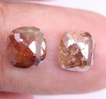 2.72 Carat Natural Cushion Shape Loose Diamond Pair Brownish Diamond Colored Pair Use For Earrings