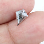 0.50 Ct Black and Grey Kite Cut Natural Diamond Bold Geometric Unique Luxury Sparkle