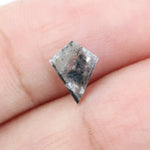 0.50 Ct Black and Grey Kite Cut Natural Diamond Bold Geometric Unique Luxury Sparkle