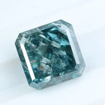 2.87 Ct fancy blue Asscher lab grown diamond loose stone with step-cut faceting and rich vibrant blue color, one of a kind diamond ideal for luxury custom ring setting.