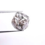 10.42 Ct natural raw grey rough loose uncut black diamond conflict-free stone for rustic custom jewelry.