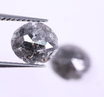 1.33 Ct Round Cut Diamond Pair Black Colored Diamond Salt And Pepper Use For Jewerly
