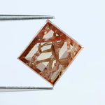 2.66 Ct Natural Brown Square Cut Lab-Grown CVD Diamond Loose Stone for Custom Ring Setting with Fancy Cut and Rich Brown Color