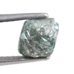 blue clor raw blue diamond and raw cut diamond ring