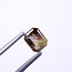 0.59 Ct emerald cut green and brown natural loose diamond for custom rings and jewelry