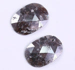 1.34 Carat Natural Oval Shape Loose Diamond Pair Black Colored Diamond Use For Jewerly