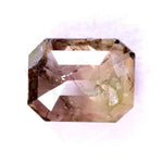 0.59 Ct emerald cut green and brown natural loose diamond for custom rings and jewelry