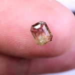 0.59 Ct emerald cut green and brown natural loose diamond for custom rings and jewelry