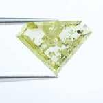 3.11 Ct pentagon cut yellow lab grown diamond, loose antique style fancy yellow diamond with unique five-sided shape and brilliant faceting, ideal for custom ring or bespoke fine jewelry design.
