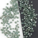 green CVD diamond beads in rough lab grown form for custom jewelry designs