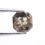 Natural Octagon Cut Diamond Grey Colored Diamond For Engagement Ring