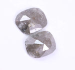 1.85 Ct Cushion Cut Diamond Pair Salt And Pepper Diamond Pair Use For Jewerly Unique Diamond Grey Colored Diamond