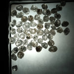 Natural grey white rough diamond lot with mixed silver smoky tones, raw uncut loose diamond crystals displayed on white background.