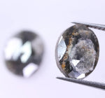3.23 Ct Salt And Pepper Dimond Pair Unique Diamond Black Colored Diamond Use For Jewerly Oval Shaped Diamond Pair