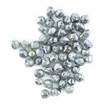 Natural gray silver colour rough diamonds with smoky steel tones, raw uncut loose diamond crystals for jewelry making.