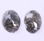 2.03 Ct Grey Colored Diamond Pair Oval Cut Diamond Pair Use For Jewerly Salt And Pepper Diamond