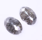 2.03 Ct Grey Colored Diamond Pair Oval Cut Diamond Pair Use For Jewerly Salt And Pepper Diamond