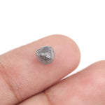 1.26 carat grey raw diamond for a custom promise ring setting