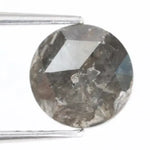 natural round cut diamond ring and natural light black brown diamond