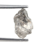 1.78 carat unpolished grey diamond with a natural rough surface for a real gold ring