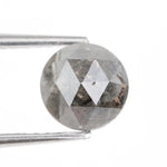 1.35 ct salt and pepper natural diamond round Rose cut grey Included rustic loose gemstone