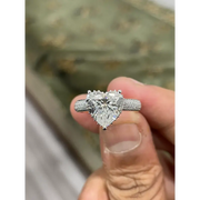 Modern 1.78 Ct  Unique Heart Cut Diamond Solitre Diamond Ring Lab Grown Diamond White Gold Plated Diamond  Use For Women Ring
