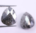 4.66 Ct Black Colored Diamond Pear Cut Diamond Pair Use For Jewerly Salt And Pepper Diamond Unique Diamond