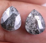 4.66 Ct Black Colored Diamond Pear Cut Diamond Pair Use For Jewerly Salt And Pepper Diamond Unique Diamond