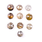1.89 Ct Round Cut Natural Loose Diamond Lot – 10 Pieces Mixed Color Round Rose Cut Diamonds for Engagement, Wedding Rings & Custom Jewelry