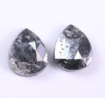 3.65 CT black Colored Diamond Pair Pear Cut Diamond Pair Use For Jewerly Salt And Pepper Diamond