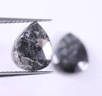 3.65 CT black Colored Diamond Pair Pear Cut Diamond Pair Use For Jewerly Salt And Pepper Diamond