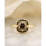Vintage Inspired 1 Ct Champagne Brown Cushion Cut Lab Grown Diamond Solitaire Ring in 14K Yellow Gold