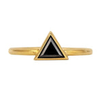 1.00 Ct Triangle Black Diamond Ring in Yellow Gold Lab Created Diamond Ring Lab Grown Diamond Use For Jewerly lEngagement Diamond