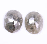 3.31 Ct Oval Shaped Diamond Earrings Pair Use For Jewerly Grey Colored Diamond Salt And Pepper Diamond