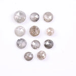 2.86 Ct Natural Loose Diamond Lot 11 Pcs Round Rose Cut Diamonds Gray & Brown Diamonds For Jewerly