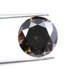 2.03 Ct Natural-Look Black Round Cut Lab-Grown Diamond Loose Stone with Deep Black Color and Brilliant Round Facets
