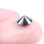 2.03 Ct Natural-Look Black Round Cut Lab-Grown Diamond Loose Stone with Deep Black Color and Brilliant Round Facets