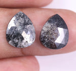 6.31 Ct Pear Cut Diamond Pair Black Colored Diamond Pair Use For Jewerly Salt And Pepper Diamond