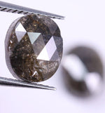 4.23 Carat Natural Oval Shape Loose Diamond Pair Black Colored Diamond Pair Use For Jewerly Earrings Pair