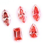 Fancy intense pink and red lab grown diamond pear marquise emerald cut loose CVD diamond for custom jewelry