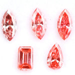Fancy intense pink and red lab grown diamond pear marquise emerald cut loose CVD diamond for custom jewelry