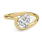 Lab grown Pear cut engagement ring- Women Unique Shaped Diamond Ring