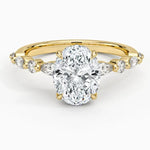 Vintage sapphire engagement ring in custom gold design - Oval Cut Diamond Ring