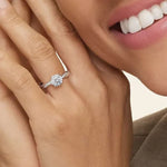 4.61 Ct Gold DIamond Ring Rectangle engagement ring with real diamonds