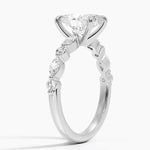 4carat engagement ring, custom - Rectangle engagement ring with real diamonds,