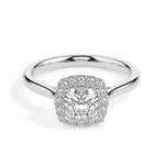 Unique Cushion shaped engagement ring in white gold setting - Diamond Ring